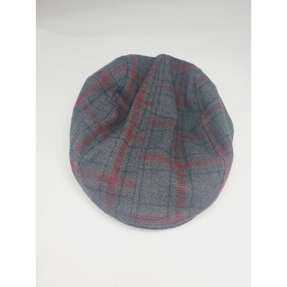 Cat & Jack Grey & Red Plaid Design Newsboy Hat - Boys 12-24 Months NEW - Picture 1 of 2